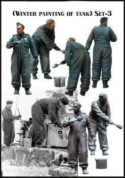 1/35 Dervos figūrų modelio rinkinys Istorinės karinės scenos maketas Tanko kareivis 2 žmonės dažuose Nesurinkti nedažyti