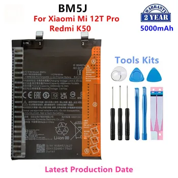 100% orginalinė BM5J 5000mAh baterija, skirta Xiaomi Mi 12T Pro / Redmi K50 Telefonas Pakaitinės baterijos + įrankiai