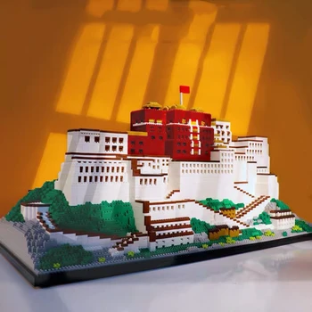 10000vnt+ Potalos rūmų statybiniai blokai Kinija Tibetas Garsioji architektūra Mikro plyta 9922 Deimantinių blokų žaislai kolekcijai