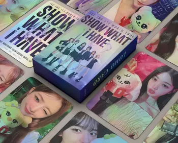 55vnt Kpop IVE lazerinės fotokortelės Naujas albumas PARODYKITE, KĄ TURIU Lomo kortelė Aukštos kokybės spausdinimo atvirukas K-pop Idol REI LIZ gerbėjų dovana