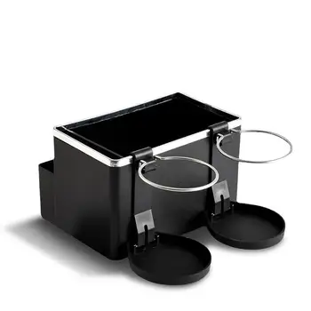 Arm Rest Storage Box for Car Universal Porankių laikymo dėžutė su 2 sulankstomais puodelių laikikliais Automobilinės porankių laikymo dėžutės organizatorius su 2