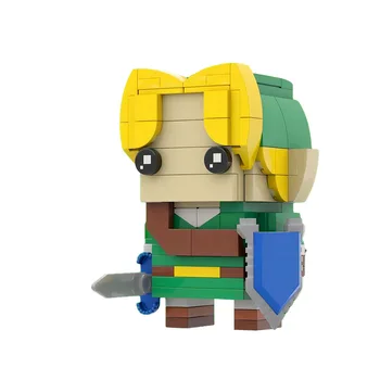 BuildMoc Breath Of The Wild Link Brickheadz statybinių blokų rinkinys Hyrule pilis BOTW personažų kaladėlės Vaikų vaikų žaislas