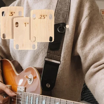 Gitaros kaklas Shim 0,25 0,5 1 Degre Taper Wood Gitara Shim Pakaitiniai priedai Gitaros tarpinė Kaklo reguliavimas Dugnas