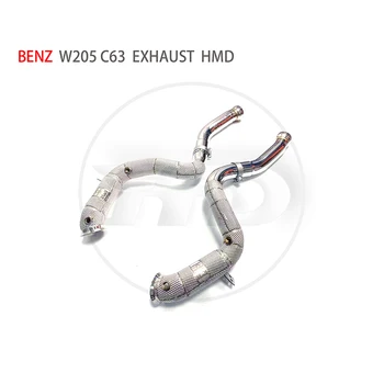 HMD išmetimo kolektoriaus lietvamzdis, skirtas Benz W205 C63 AMG automobilių priedai su kataliziniu konverteriu Antraštė Be katės vamzdžio