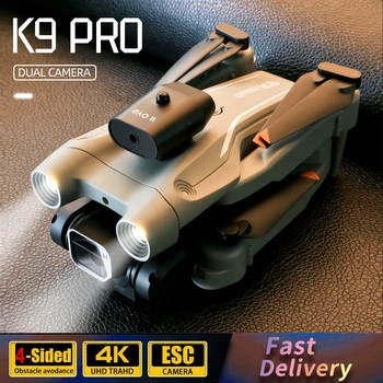 K9 PRO Mini Professional Drone Dual 4K Camera GPS Professional WIFI sulankstomas RC Quadcopter 360° FPV kliūčių išvengimo žaislas