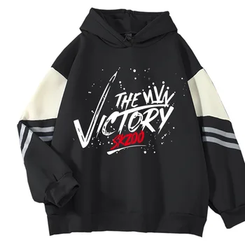 Kpop Stray Kids 5-STAR Vyrų/moterų spalvų derinys Džemperis su gobtuvu ilgomis rankovėmis Laisvas laisvalaikio džemperis Pora Style Unisex Streetwear Top