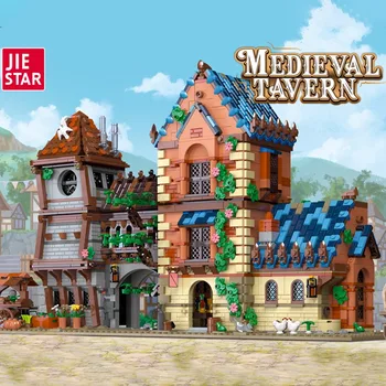 Kūrybos ekspertas Viduramžių pilis MOC 89151 Viduramžių smuklės modelis 2843PCS statybiniai blokeliai Kaladėlių žaislai suaugusiems vaikams Vaikų dovana