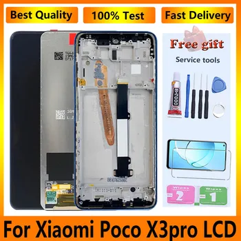 Originalus jutiklinis ekranas Xiaomi Poco X3pro M2007j20cg M2007J20CT LCD ekrano skaitmeninimo priemonės atsarginės dalys 6.67