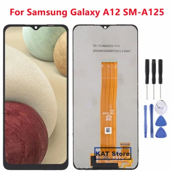skirta Samsung Galaxy A12 SM-A125 LCD Touch Digitizer Full Assembly be rėmo keitimo dalies