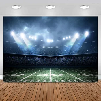 Sporto stadiono fotografija Fonas Naktinis futbolo aikštės scenos nuotraukų fonas pritaikytam studijos reklamjuostės dekoravimui
