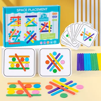 Vaikai Montessori žaislai Vaivorykštės lazda Dėlionė Sensorinis loginis mąstymas Iššūkis Stalo žaidimai Vaikai Ankstyvieji lavinamieji mediniai žaislai