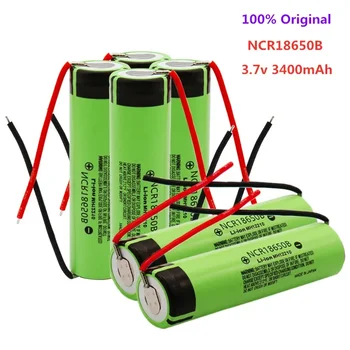 1-10vnt 100% Original 18650 baterija 3400mah 3.7v ličio baterija NCR18650B 3400mah Tinka žibintuvėlio baterijai + 