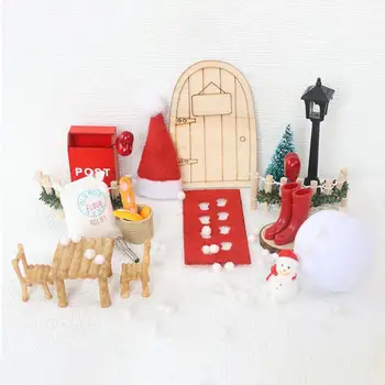 1/12 Mastelio lėlių namų kalėdinė dekoracija Kalėdų eglutė Apsimesti žaislais 1:12 Miniatiūrinės scenos modelio tvora fotografijai Rekvizitai