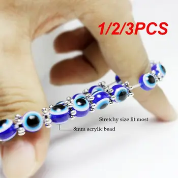 1/2/3PCS Turkiškos mėlynojo velnio akių dervos apyrankės Wish Handmade Safety Lucky Eye Hand Of Fatima Medusa's Eye Bracelets Jewlery
