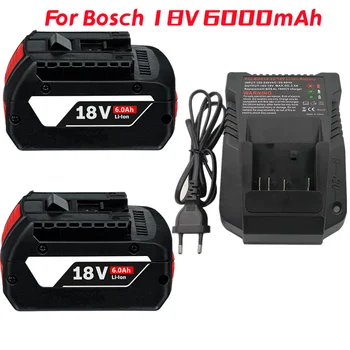 1-3PSC 18V akumuliatorius skirtas Bosch GBA 18V 6.0Ah Ličio BAT609 BAT610G BAT618 BAT618G 17618-01 BAT619G BAT622 SKC181-202L +įkroviklis