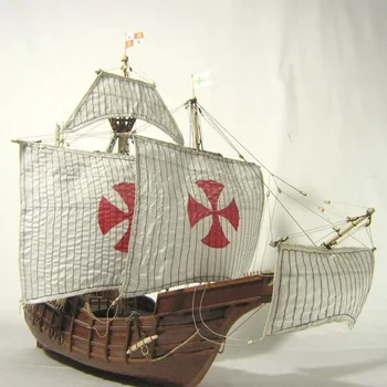 1/50 Medinis burlaivio modelio rinkinys Santa Maria medžio masyvo laivo modelio surinkimo rinkinys Dekoratyviniai papuošalai Rankų darbo laivo modelis