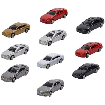 10 Pack 1/87 Mini modelis automobilis Dažytų automobilių modeliai Traukinio peizažo kūrimas Traukinio išdėstymo rinkinio modelis