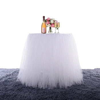 100*80 cm Solidus restoranas Tiulis Stalo sijonas Europietiško stiliaus vestuvių pokylių festivalis Vakarėlis Tutu sceninis sijonas Namų dekoracijos