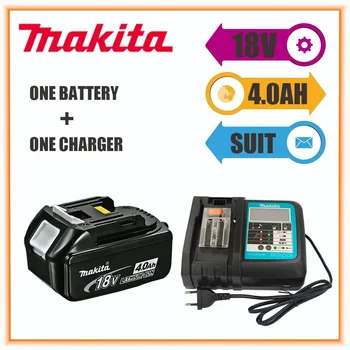 100% Originali Makita 18V 4.0Ah įkraunama elektrinių įrankių baterija su LED ličio jonų keitimu LXT BL1860B BL1860 BL1850