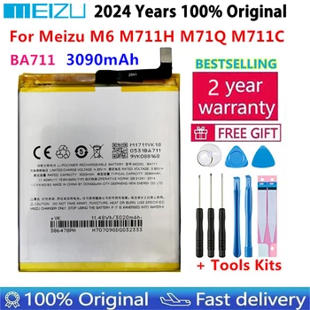 100% Originalios 3070mAh BA711 pakaitinės baterijos Meizu M6 Meilan6 M711 serija M711M M711C M711Q M711H Telefono baterija Bateria