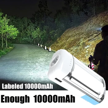 10000mAh Mobile Power Bank&Protable Flashlight 2-in-1 Mini daugiafunkcis lauko avarinis žibintas stovyklavimui Žvejybos kelionės