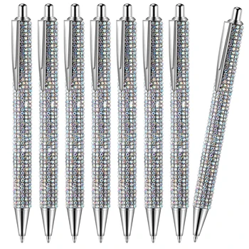 10vnt Metaliniai tušinukai Juodo rašalo dovanų rašikliai Diamond Big Crystal Bling Pen pamergėms Moterys Mergaitės klasiokės