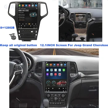 12.1inch For Jeep Grand Cherokee WK2 2010-2020 Car Multimedia Video Player GPS Navigation Radio 8Core 6+128G Android 12 Carplay