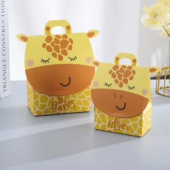 12Vnt Animaciniai saldainių maišeliai Sausainiai Konteineris Gimtadienio vakarėlis Palankus Liūtas Žirafa Zebra Dovanų pakavimas Popierinė dėžutė Skanėstų krepšys vaikams