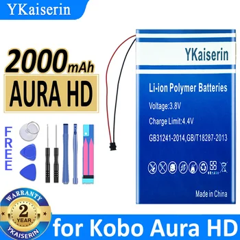 1400mAh/2000mAh YKaiserin baterija Kobo Aura HD One N204-KBO-B n905B GPS mp3 mp4 garsiakalbis E-Book Išmanusis laikrodis Bateria