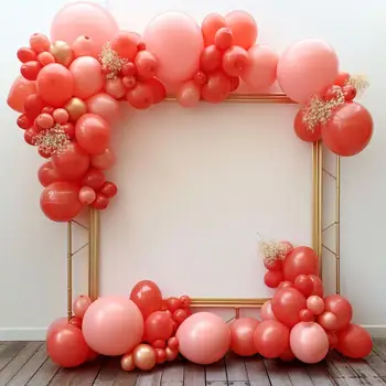 163vnt Komplektas 5 colių rožinės spalvos 50vnt lateksas gimtadienio vakarėliui Latekso vakarėlio balionai Latekso balionas Latekso vakarėlio balionų lubos