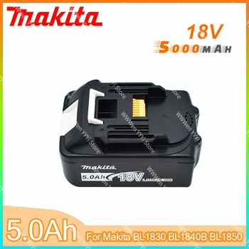 18V 5.0Ah Makita Original su LED ličio jonų pakeitimu LXT BL1860B BL1860 BL1850 Makita įkraunama elektrinio įrankio baterija 5000