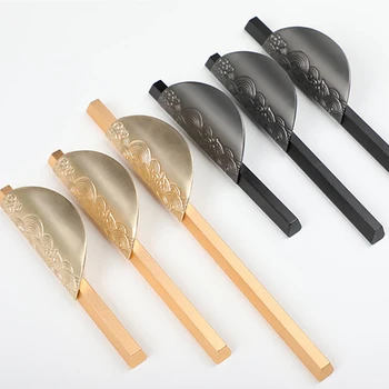 1PC Auksinės juodos amerikietiškos spintelės rankenėlės rankenėlė Creative Nordic Chinese baldų rankena spintos stalčius Cinko lydinio virtuvės trauka