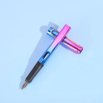 1Pc Gradiento spalvų plunksnakotis EF Nib rašalo rašikliai su gobtuvu Nib plastikinis biuro rašymo įrankis Studentų mokyklinės kanceliarinės prekės