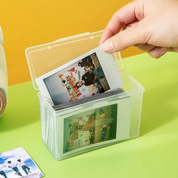 1PC Skaidri plastikinė daiktadėžė Fotokortelės Mažų kortelių kolekcijos organizatorius Saugojimo dėžutė Stalo organizatorius Kanceliarinių prekių dėžutė