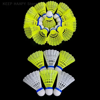 1PCS Badmintono kamuolys Plastikinis badmintono kamuolys Patvarus geltonas Baltas Studentas Nailonas Badmintono kamuolys Patvarus Atsitiktinė spalva