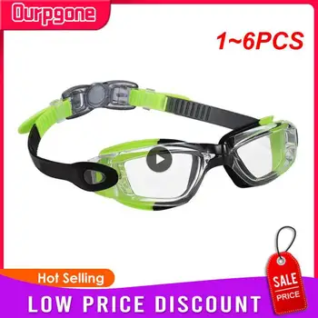 1~6PCS Profesionalūs spalvingi vaikiški silikoniniai plaukimo akiniai nuo rūko UV plaukimo akiniai vandeniui atsparūs silikoniniai maudymosi akiniai