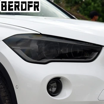 2 vnt BMW X1 F48 2015-On automobilio žibintų atspalvis Dūmai Juoda apsauginė plėvelė Apsauga nuo vinilo Skaidrūs TPU lipdukų priedai