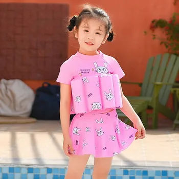 2022 1-10 metų mergaitės maudymosi kostiumėlis vasaros vaikų plūdrumas padalintas maudymosi kostiumėlis paplūdimio apranga plūduriuojantis bakas Top traje de baño para niños