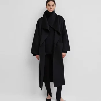 2023 Hotsale Moteriška striukė Rudens ir žiemos ilgas vilnonis paltas Windbreaker Moteriškas ilgas elegantiškas tranšėjos viršutiniai drabužiai Kokybiškos viršūnės