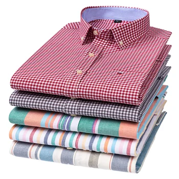 2023 Nauja medvilnė Oksfordo tekstilėLong rankovė vyriškiems marškiniams Laisvalaikio apsauga nuo raukšlių Drėgmė Dulkių audinys Mada Atlapai Marškiniai Drabužiai