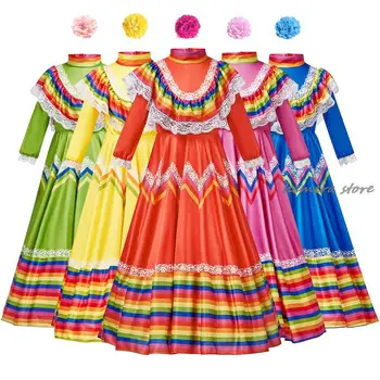 2023 Nauja moterų tradicinių liaudies šokių suknelė Suaugusiųjų etninis stilius Atsitiktinis ilgas stilius Dropshipping 5 spalvos