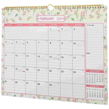 2024 Sieninis kalendorius Mėnesinis kalendorius Sieninis pakabinamas kalendorius Planavimo priemonė Modernus darbalaukio dienos kalendorius Užrašų knygelė kasdieniam namų biurui
