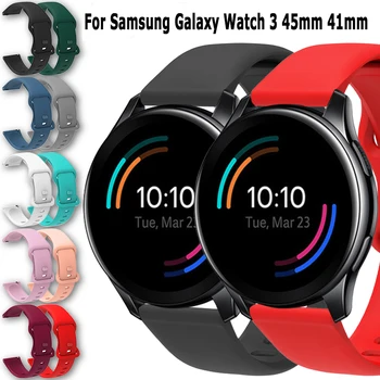 20mm 22mm apyrankė Samsung Galaxy Watch 3 45mm 41mm/Galaxy Watch 46mm 42mm/Active 2 44mm 40mm/S3 silikoninis dirželis