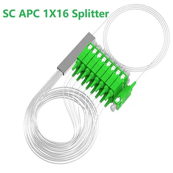 20PCS 1x8 fibra optinis skirstytuvas 8 kanalai 1x16 SC APC blokinis mikro tipo PLC optinio pluošto skirstytuvas mini modulis