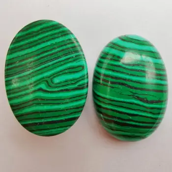25x18MM Žalias malachito ovalo formos kabošono papuošalai moterų dovanų gamybai (2vnt/lot) H192