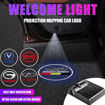 2Vnt LED automobilio durys Welcome Light Ghost Shadow Light Auto priedai Chevrolet Cruze Captiva Spark S10 Malibu Aveo Sonic Trax