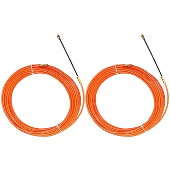 2x 4mm 15 metrų / 30 metrų oranžinis kreipiamasis įtaisas nailono elektrinis kabelis stumti traukiklius ortakių gyvatės strypas žuvų juostos viela