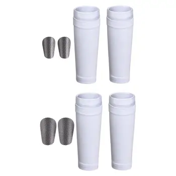 2x Mini Shin Guard Futbolas su kojinėmis Profesionalus dvigubos kišenės dizainas Kvėpuojanti daugiafunkcinė maža apsaugos įranga
