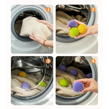 3 dalių spalvingas minkštas skalbinių kamuolio rinkinys Drabužiai Raukšlių šalinimas Skalbimo kamuoliai skalbimo mašinai