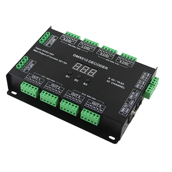 32 Channel 96A RGBW DMX 512 LED dekoderio valdiklis DMX Dimmer DC5-24V RGBW RGB LED Light 8 bit/16 bit